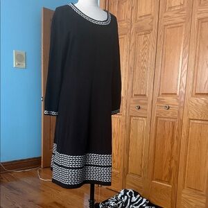 Jessica Howard Black Dress with White Accents